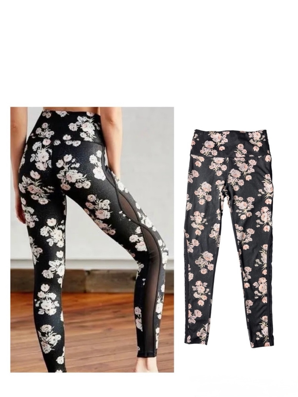 Free People Movement Liza Dark Floral Leggings with Mesh
Detail Size Small